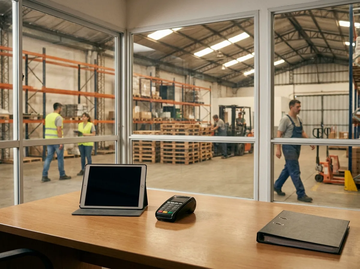 El mismo escritorio ordenado, con una tablet y una terminal: la gestión con WMS